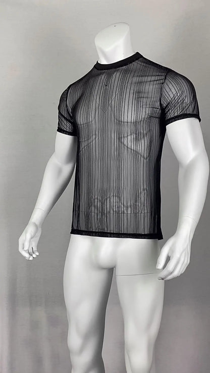 Sexy Männer Durchsichtig Kurzarm Top Pailletten Transparent Mesh Shirts Gay Exotic Tops 2024 Nacht Party Y2k Chemise Bühnenkostüm