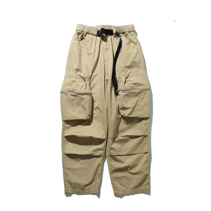 HOUZHOU Baggy Black Cargo Pants Men American Streetwear Oversize Khaki Cargo Trousers Male Pocket Loose Casual Hip Hop Workwear