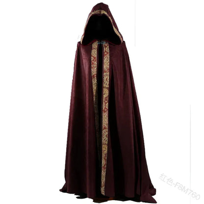 Cape médiévale à capuche pour Halloween, manteau de cosplay, cape gothique vintage, long trench, costume d'Halloween, cape de sorcier