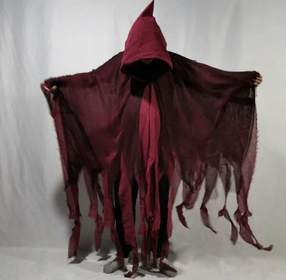 Unisex Halloween Ghost Dementors Cosplay Costume Gothic Horror Zombie Tattered Hooded Capes Day Of The Dead Party Props Cloaks