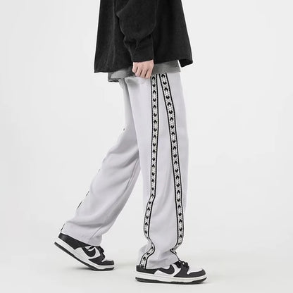 HOUZHOU Men's Sweatpants Loose Side Striped Splice Guard Pants Joggers Wide Leg Trousers Male Casual Korean Streetwear Hip Hop