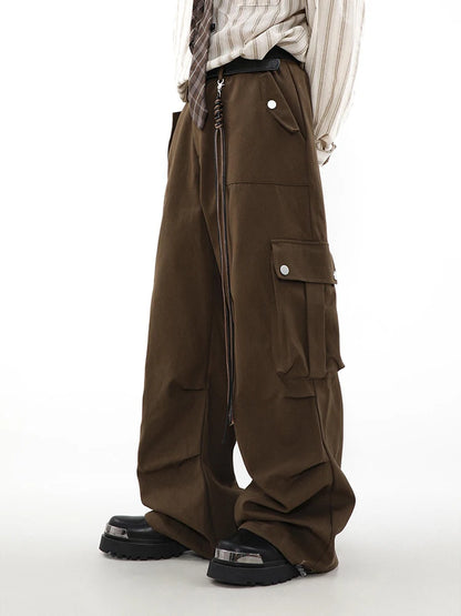 HOUZHOU Pantalon cargo large pour homme, pantalon cargo ample et surdimensionné, style streetwear, hip-hop, printemps