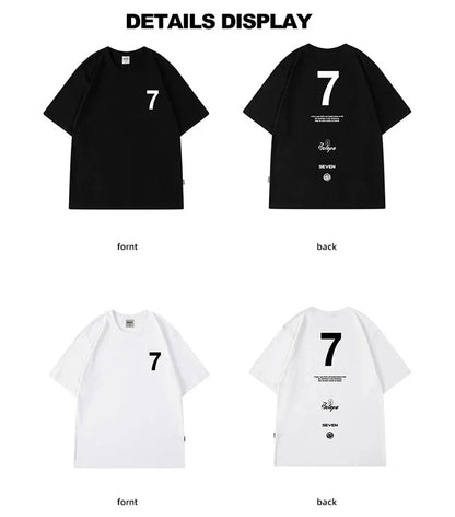 2023 New  High Street Seven Letter Printed T Shirt for Men Summer Crewneck Short Sleeve Tee Shirt Homme Hip Hop Y2K  T-shirt