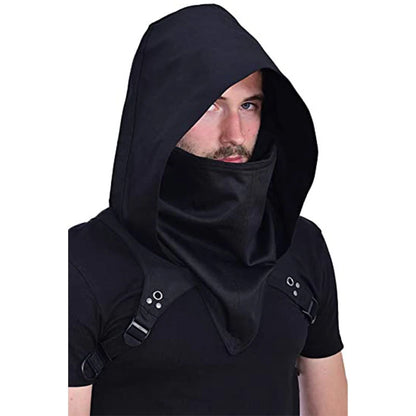 Kapuzenumhang Cape Kapuze für Erwachsene Cyberpunk Kostüme Heidnisches Accessoire Cosplay Mittelalter Assassinenhut Krieger Outfit und Alltagskleidung