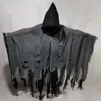 Costume unisexe d'Halloween fantôme détraqueurs Cosplay gothique horreur zombie en lambeaux capes à capuche accessoires de fête du jour des morts capes