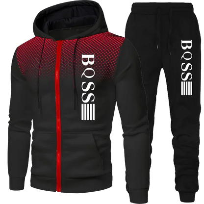 Men Clothing Spotted Sweatshirt Suit Hoodie and Pants Suit Mens Fashion Suits Men's Winter Clothes New Two Piece Set