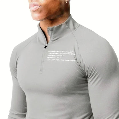 Mens Quick Dry Long Sleeve T-shirt Man Skinny Slim Stretch Sweatshirt Gym Fitness Bodybuilding Tee Tops Running Workout Clothing