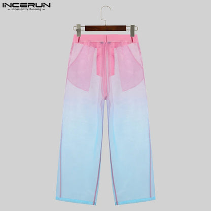 INCERUN 2024 Pantalon de style américain Sexy Mode Hommes Gradual Tie Dye Pantalons longs Casual Streetwear Vente chaude Pantalons S-5XL