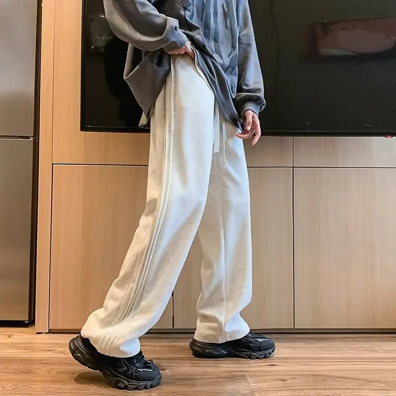 HOUZHOU Graue Jogginghose für Männer Herbst Baggy Fashion Oversize Sporthose Balck Hose Männliche Jogger Streetwear Sportbekleidung