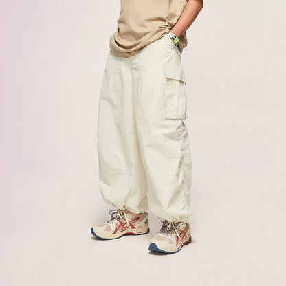 HOUZHOU Baggy Cargo Pants Men Parachute Oversize Cargo Wide Leg Trousers Male Summer Loose Casual Streetwear Hip Hop Pocket