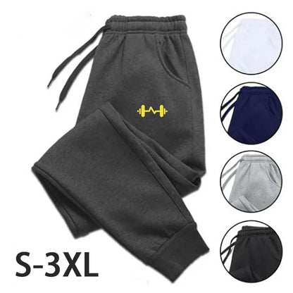 Men's Wool Drawstring Sweater, Printed Pants, Casual Fashion, Running Sports Pants, Autumn and Winter, 2024