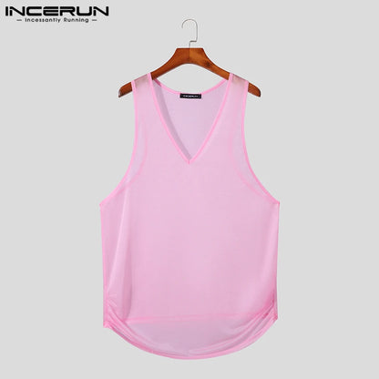 INCERUN Tops 2024 Style Américain Mode Hommes Personnalité Déconstruction Gilets Décontracté Clubwear Vente Chaude Mince Débardeurs S-5XL