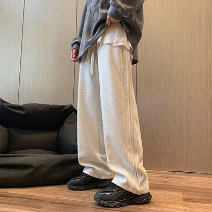 HOUZHOU Graue Jogginghose für Männer Herbst Baggy Fashion Oversize Sporthose Balck Hose Männliche Jogger Streetwear Sportbekleidung