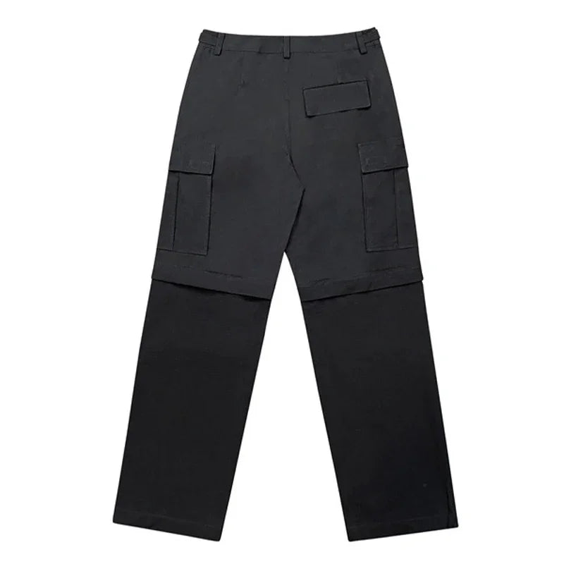 HOUZHOU Travis Scott Y2K Cargohose Herren Hip Hop Streetwear Low Waist Cargohose Herren Schwarz Workwear Baumwolle Multi-Pocket