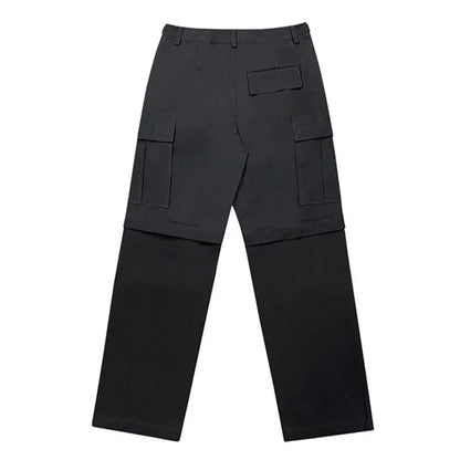 HOUZHOU Travis Scott Y2K Cargo Pants Men Hip Hop Streetwear Low Waist Cargo Trousers Male Black Workwear Cotton Multi-pocket