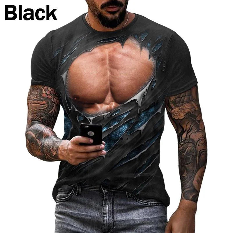 Neue Lustige Muscle 3D T Hemd Herrenmode Casual T-shirt Männer Frauen Rundhals Kurzarm Unisex Kinder T-shirt Kleidung