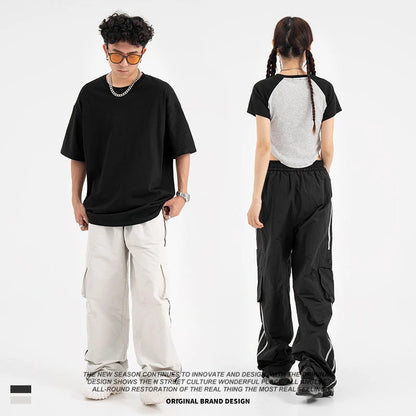 HOUZHOU Baggy Cargo Pants Men Vintage Oversize Joggers Harajuku Streetwear Sweatpants Wide Leg Trousers Male Unisex American