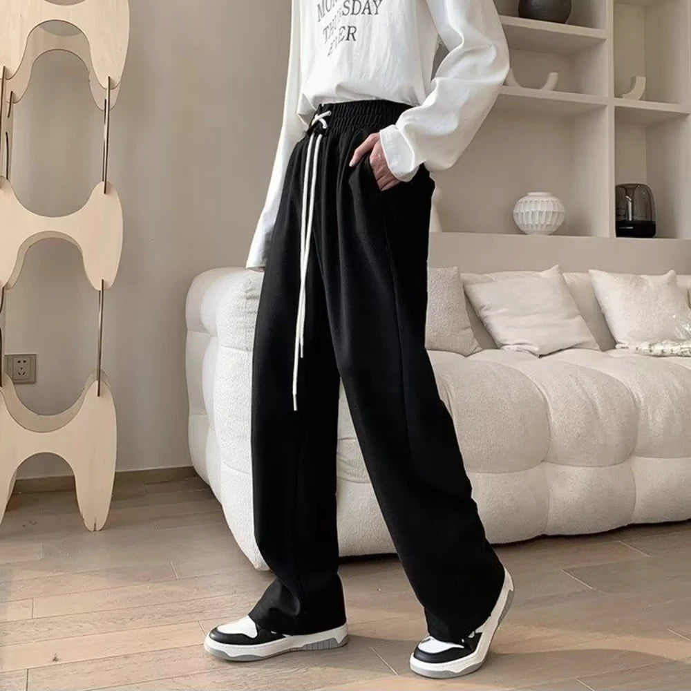 HOUZHOU Graue Jogginghose für Männer Herbst Baggy Fashion Oversize Sporthose Balck Hose Männliche Jogger Streetwear Sportbekleidung