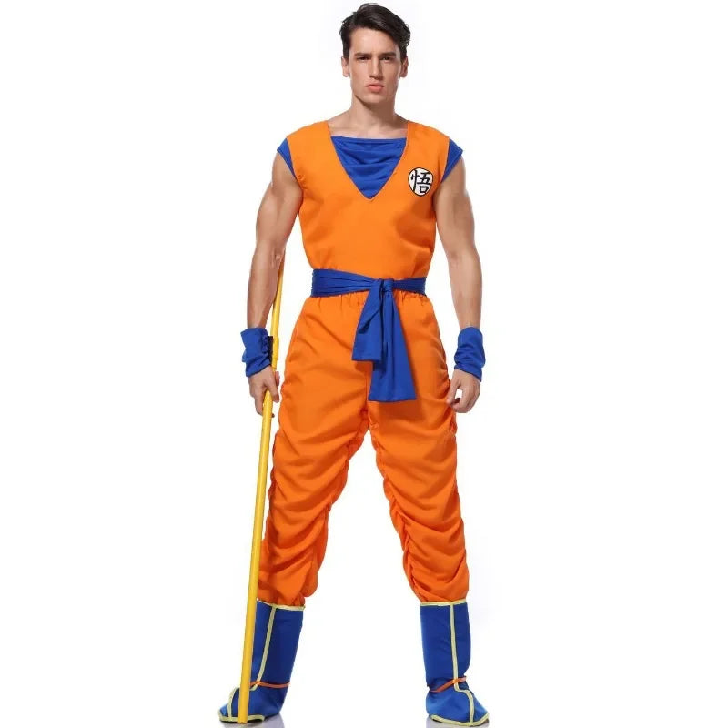 Halloween  anime Adult Orange Suits Son  Masquerade Cosplay Anime Superheroes Role Play Dress Up