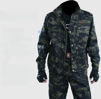 Wear-resistant camouflage suit for men and women's work clothes Spring and autumn thickened labor protection clothing, dirt resi