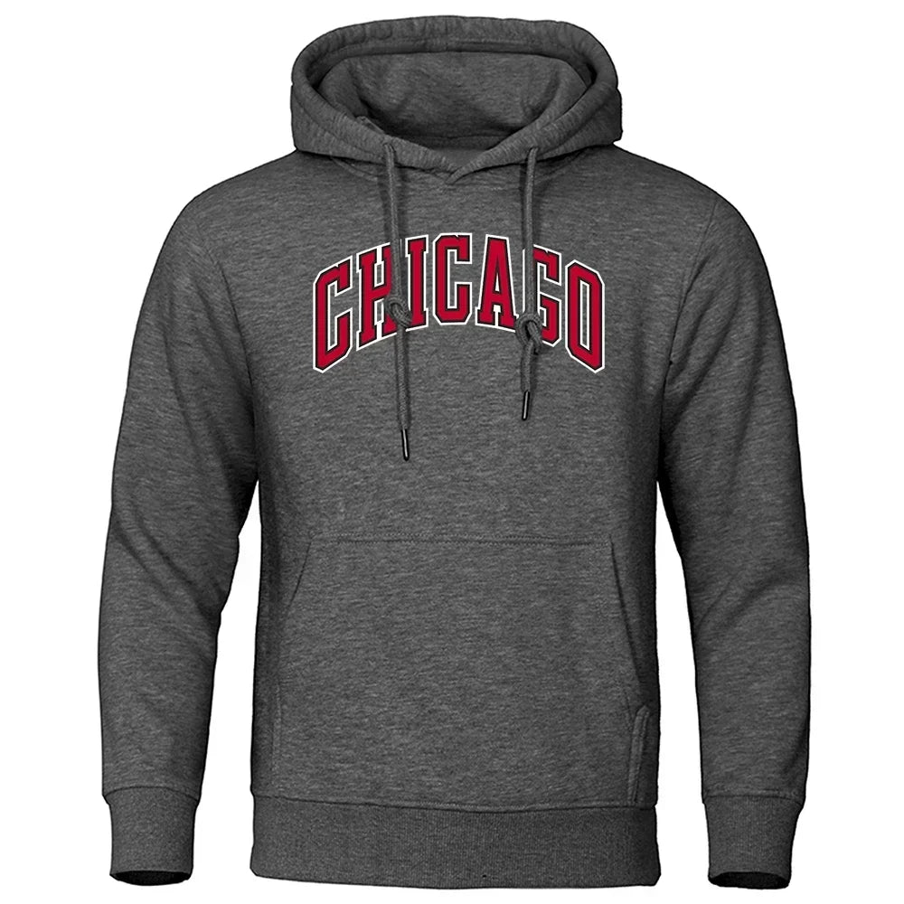 Chicago Basketball Uniform Street Printed Hoodie Herren Persönlichkeit Lose Kleidung Tasche Pullover Mit Kapuze Weicher Bequemer Hoody