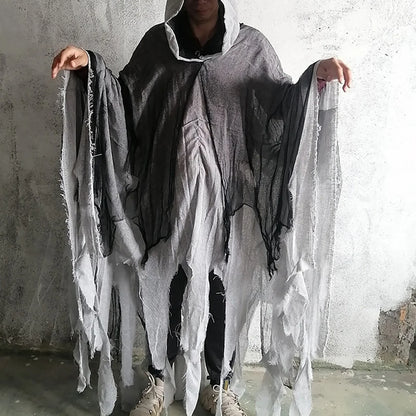 Unisex Halloween Ghost Dementors Cosplay Costume Gothic Horror Zombie Tattered Hooded Capes Day Of The Dead Party Props Cloaks