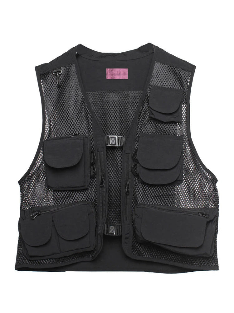 HOUZHOU Techwear Black Cargo Biker Vest Without Sleeve Tank Tops Men Sleeveless Top Men  Clothing Japanese Streetwear Hip Hop